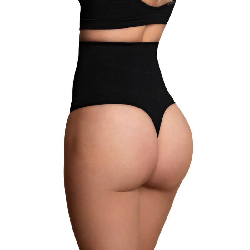 BYE-BRA - FAJA SIN COSTURAS ESTILO TANGA NEGRO TALLA L