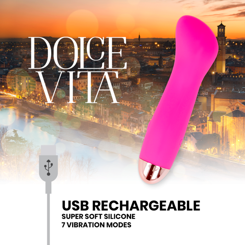 DOLCE VITA - VIBRADOR RECARREGÁVEL UM PINK 7 VELOCIDADE