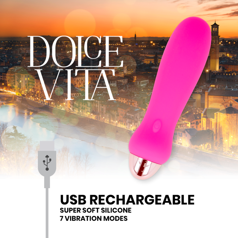 DOLCE VITA - VIBRADOR RECARREGÁVEL CINCO PINK 7 VELOCIDADES