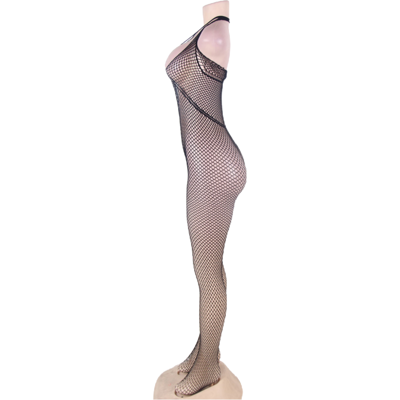 QUEEN LINGERIE - HALTER NECK E OPEN BACK BODYSTOCKING S/L