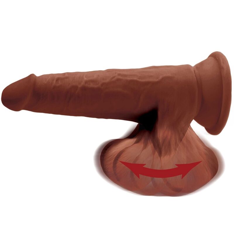 KING COCK - PLUS 3D BOLAS DE BALANO DE DILDO 24.5 CM CASTANHO