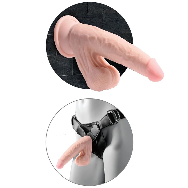 KING COCK - PLUS 3D DILDO BALANANDO BOLAS 15.2 CM PELE CLARA