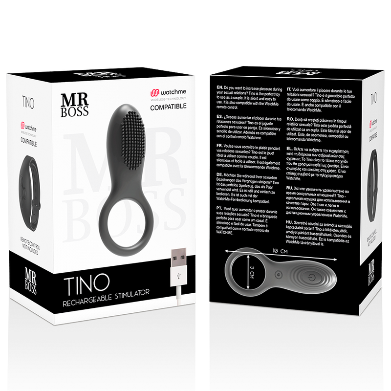 MR BOSS - ANEL ESTIMULADOR TINO COMPATÍVEL COM A TECNOLOGIA WATCHME WIRELESS