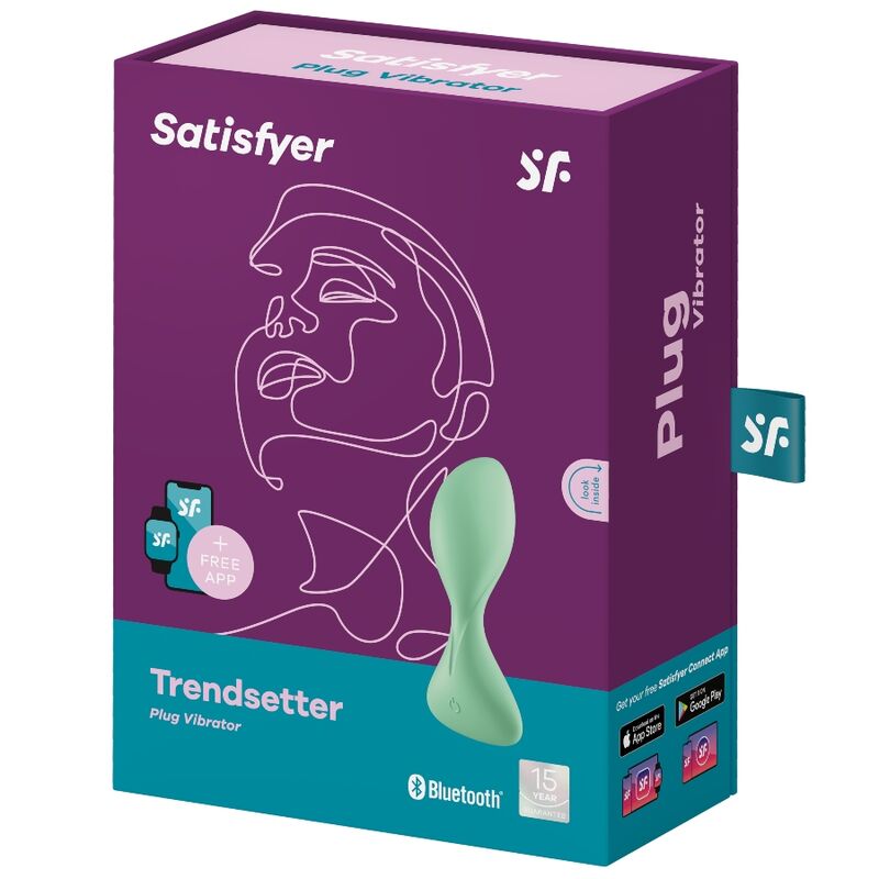 SATISFYER - APLICATIVO DE PLUGUE VIBRATÓRIO TRENDSETTER PRETO