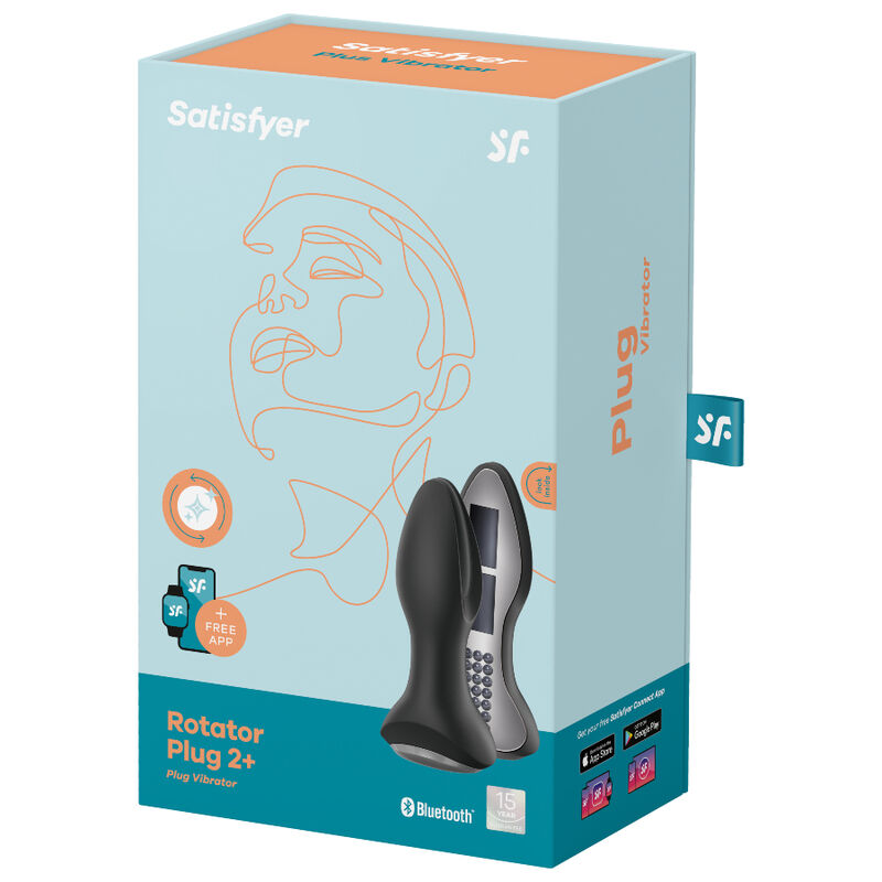 SATISFYER - ROTATOR PLUG 2+ APLICATIVO VIBRATÓRIO PRETO