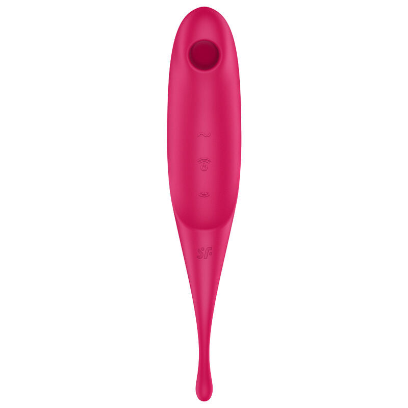 SATISFYER - ESTIMULADOR E VIBRADOR DE PULSO TWIRLING PRO AIR VERMELHO