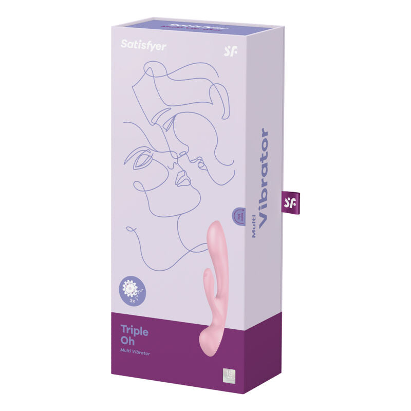 SATISFYER - VIBRAO HÍBRIDA TRIPLE OH ROSA