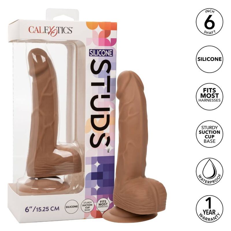 CALEXOTICS - PREGOS DE SILICONE 15.24 CM CASTANHO