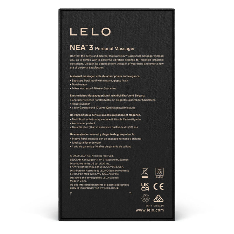 LELO - NEA 3 MASSAGEIRO PESSOAL PRETO