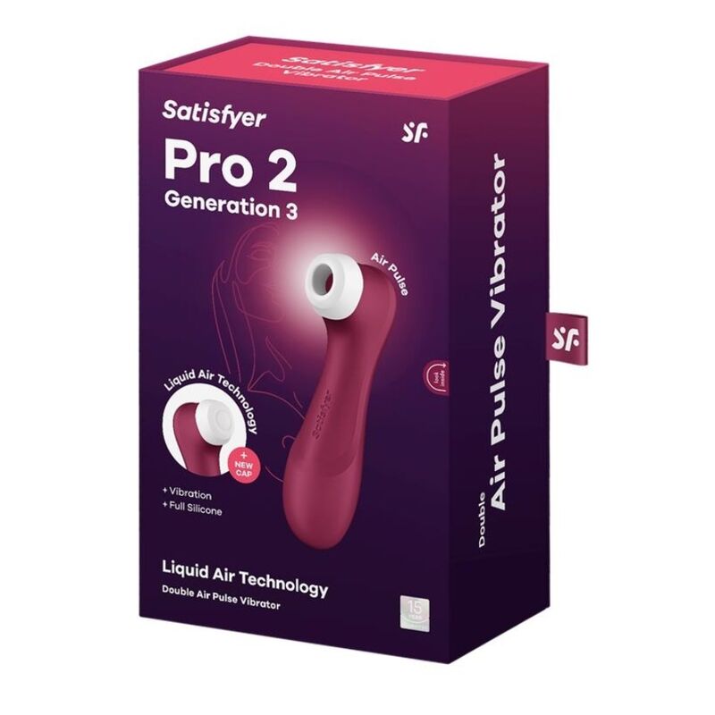 SATISFYER - PRO 2 GERAO 3 TECNOLOGIA DE AR LÍQUIDO VINHO TINTO