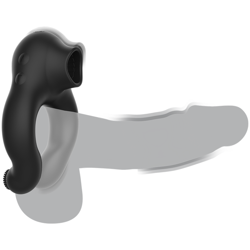 BLACK&SILVER - ANEL VIBRADOR DE SILICONE 3 MOTORES RECARREGÁVEIS PRETO