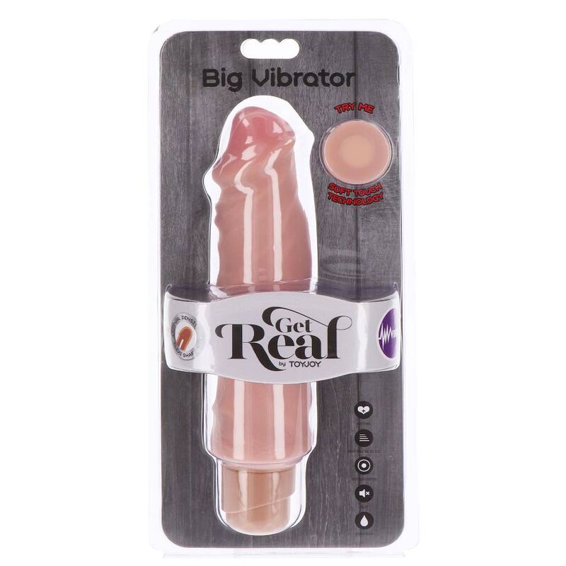 GET REAL - VIBRADOR GRANDE DE DUAL DENSIDADE 20,5 CM PELE