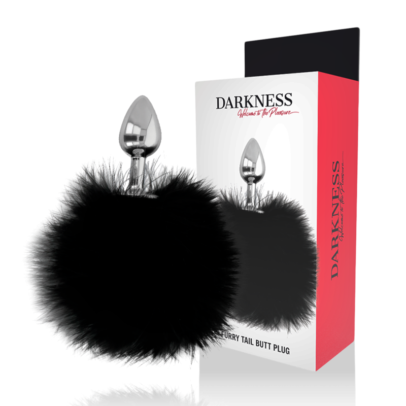 DARKNESS - PLUG ANAL EXTRA COM CAUDA PRETA 7 CM