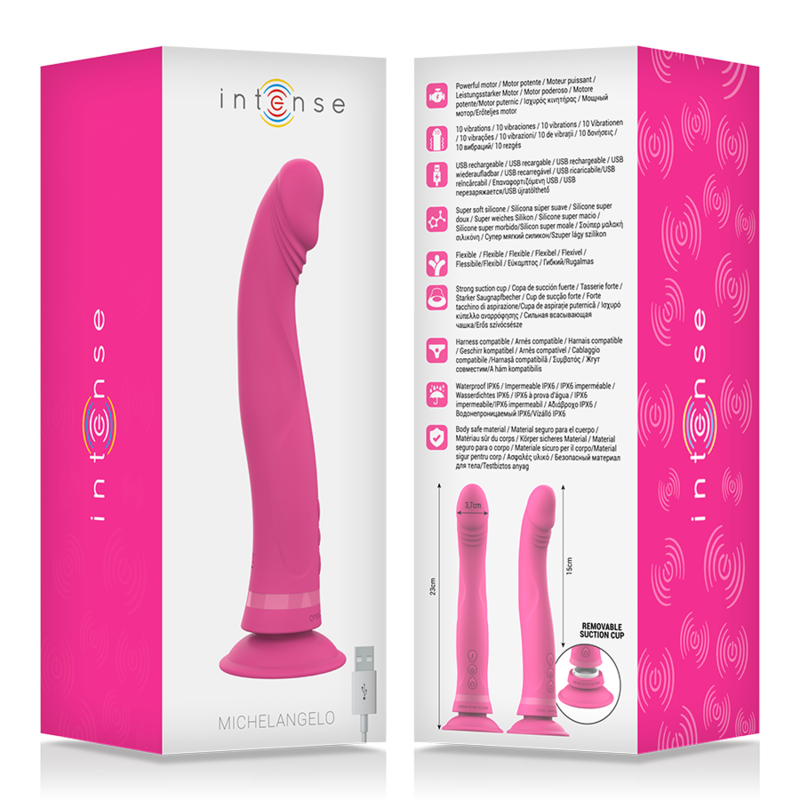 INTENSE - MICHELANGELO ROSA VIBRADOR DE SILICONE DILDO