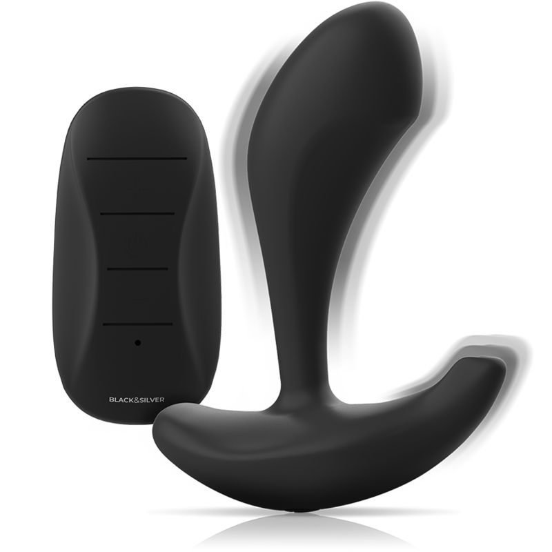 BLACK&SILVER - CONTROLE REMOTO DE SILICONE DWAYNE ANAL PLUG