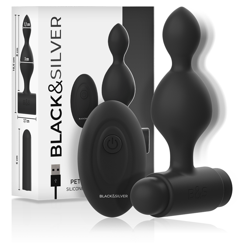 BLACK&SILVER - CONTROLE REMOTO DE PLUG ANAL DE SILICONE TUCKER PEQUENO