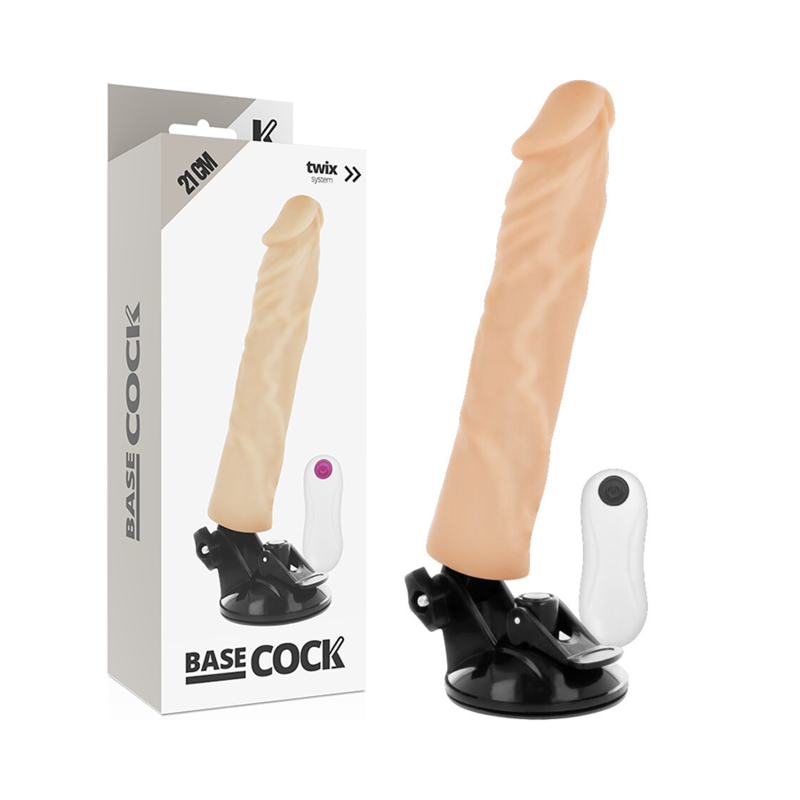 BASECOCK - VIBRADOR REALÍSTICO CONTROLE REMOTO NATURAL 21 CM -O- 4 CM