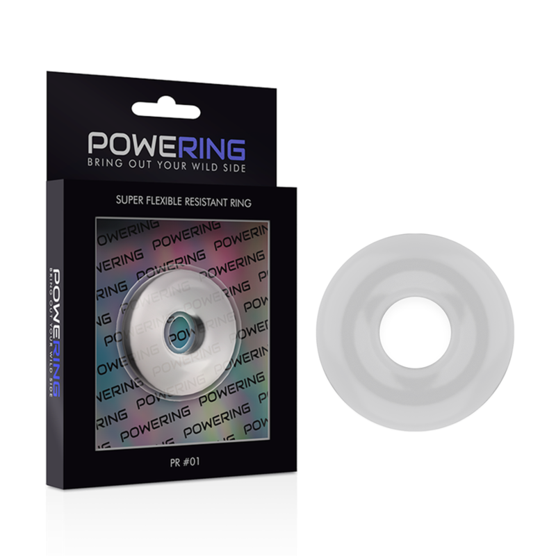 POWERING - ANEL PARA O PÊNIS SUPER FLEXÍVEL E RESISTENTE 3,5CM TRANSPARENTE