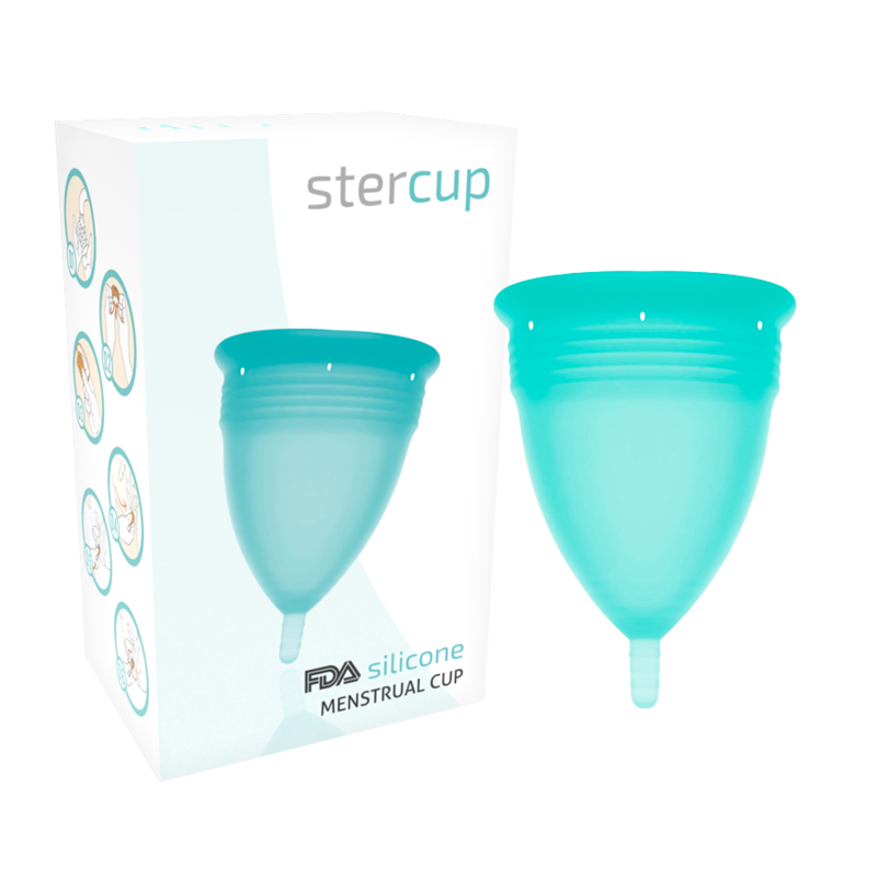 STERCUP - COPO MENSTRUAL DE SILICONE FDA AQUAMARINE - TAMANHO L