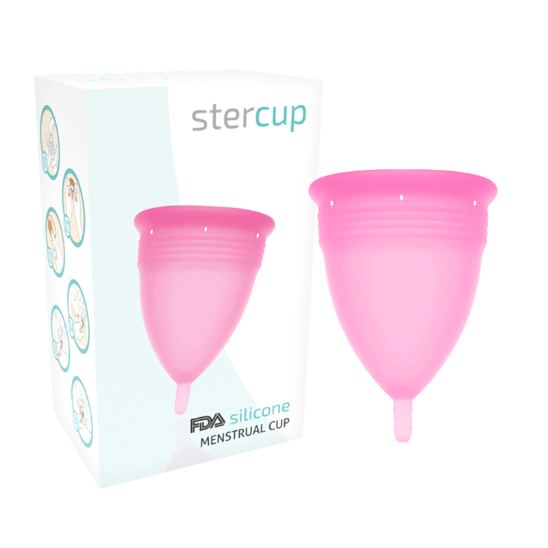 STERCUP - COPO MENSTRUAL DE SILICONE FDA ROSA - TAMANHO L