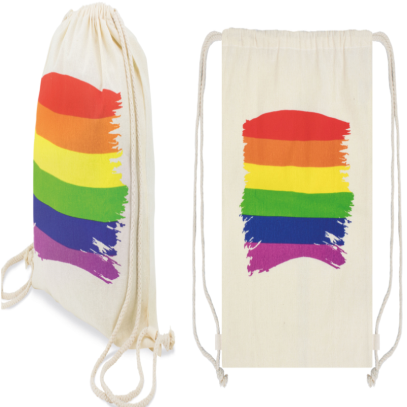 PRIDE - MOCHILA COM BANDEIRA LGBT DE ALGODO