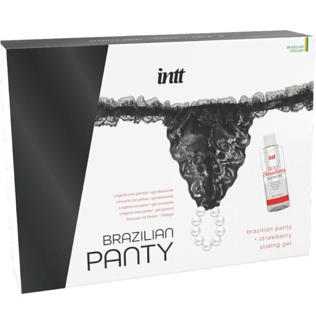 INTT RELEASES - CALÇA PRETA BRASILEIRA COM PÉROLAS E GEL LUBRIFICANTE 50 ML