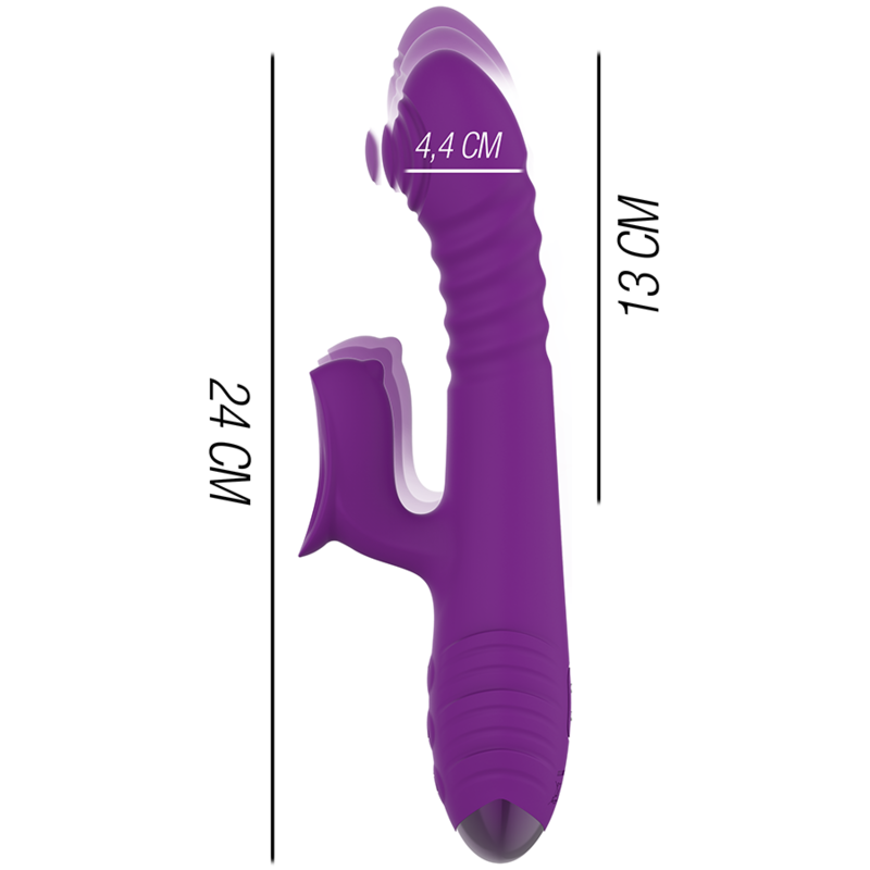 INTENSE - VIBRADOR RECARREGVEL MULTIFUNO IGGY PARA CIMA E PARA BAIXO COM ESTIMULADOR CLITÓRICO ROXO