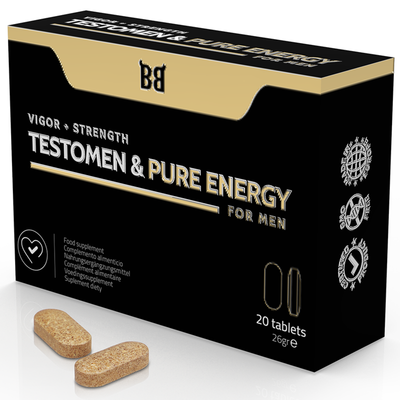 BLACK BULL - TESTÔMEN E PURE ENERGY ENHANCER PARA HOMENS 20 CÁPSULAS