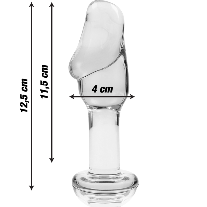 NEBULA SERIES BY IBIZA - MODELO 6 ANAL PLUG VIDRO BOROSILICADO TRANSPARENTE 12.5 CM -O- 4 CM