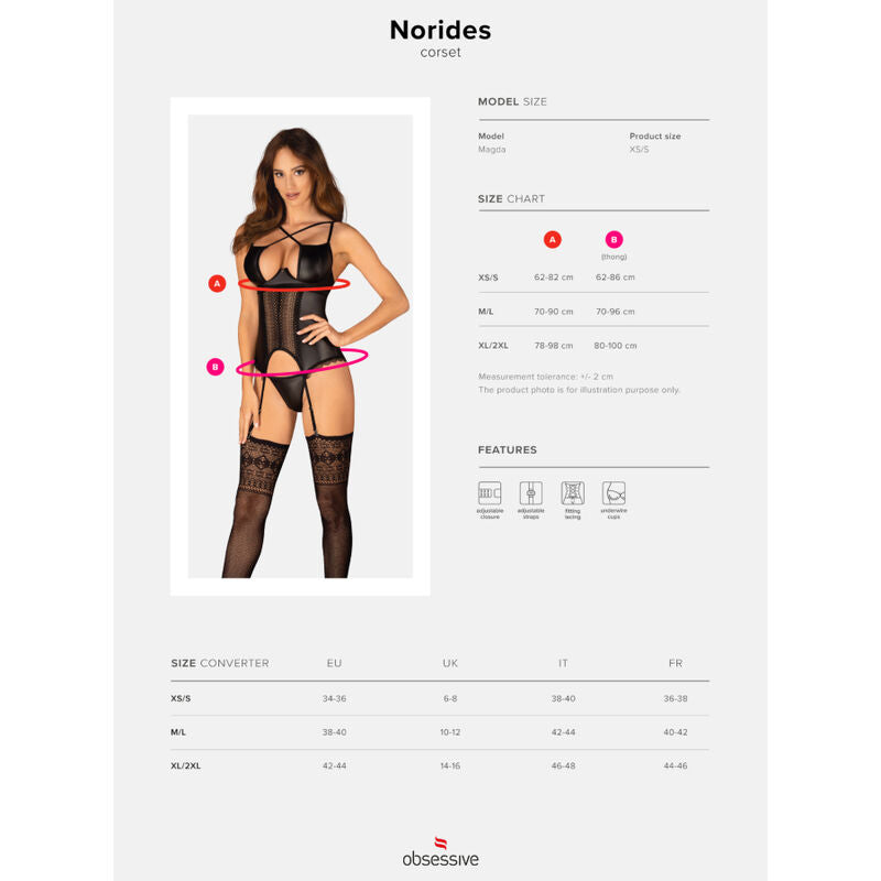 OBSESSIVE - CORSET NORIDES E TANGA XS/S