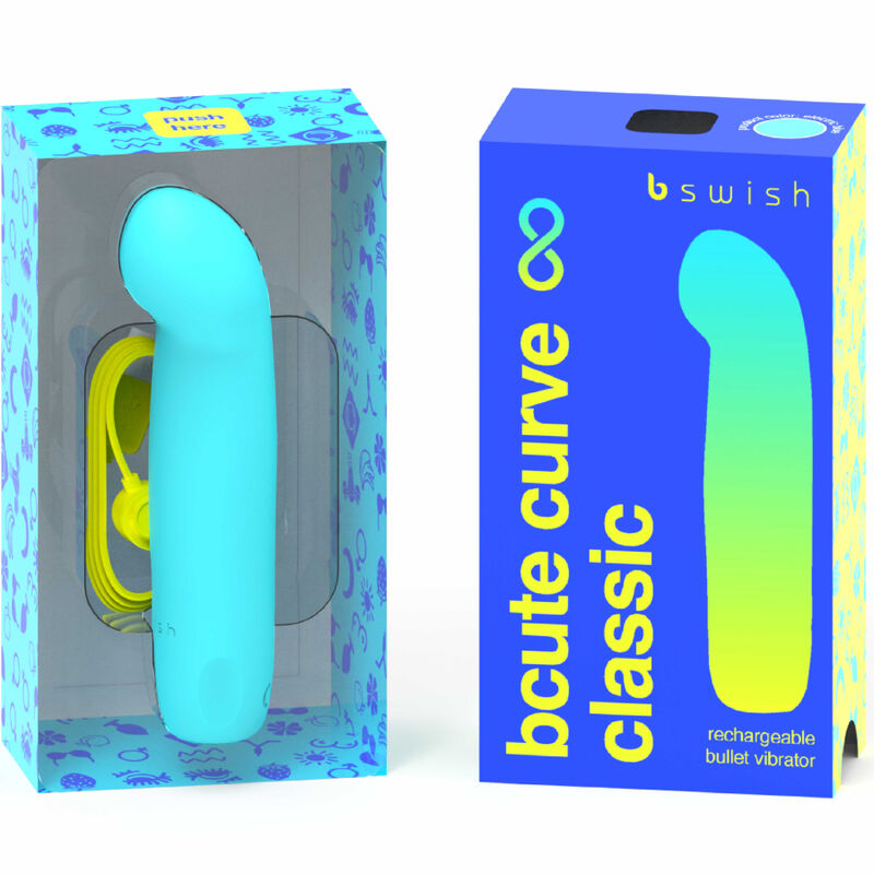 B SWISH - BCUTE CURVE INFINITE CLSSICO RECARREGVEL VIBRADOR AZUL SILICONE