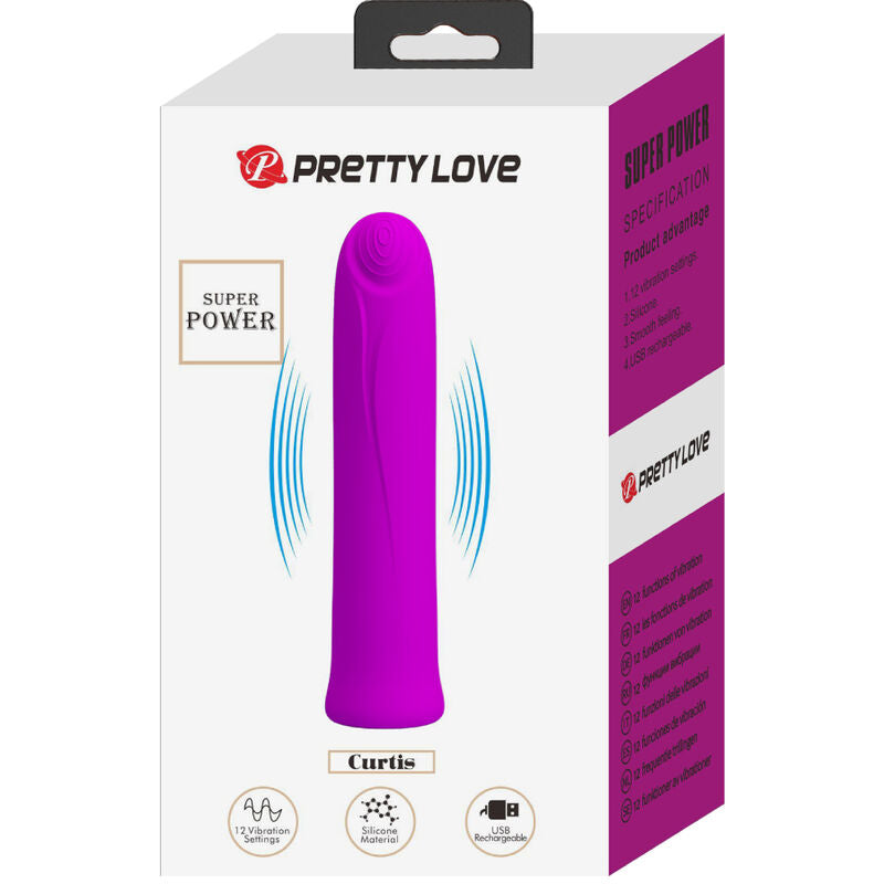 PRETTY LOVE - VIBRADOR CURTIS MINI SUPER POWER 12 VIBRAÕES DE SILICONE VIOLETA