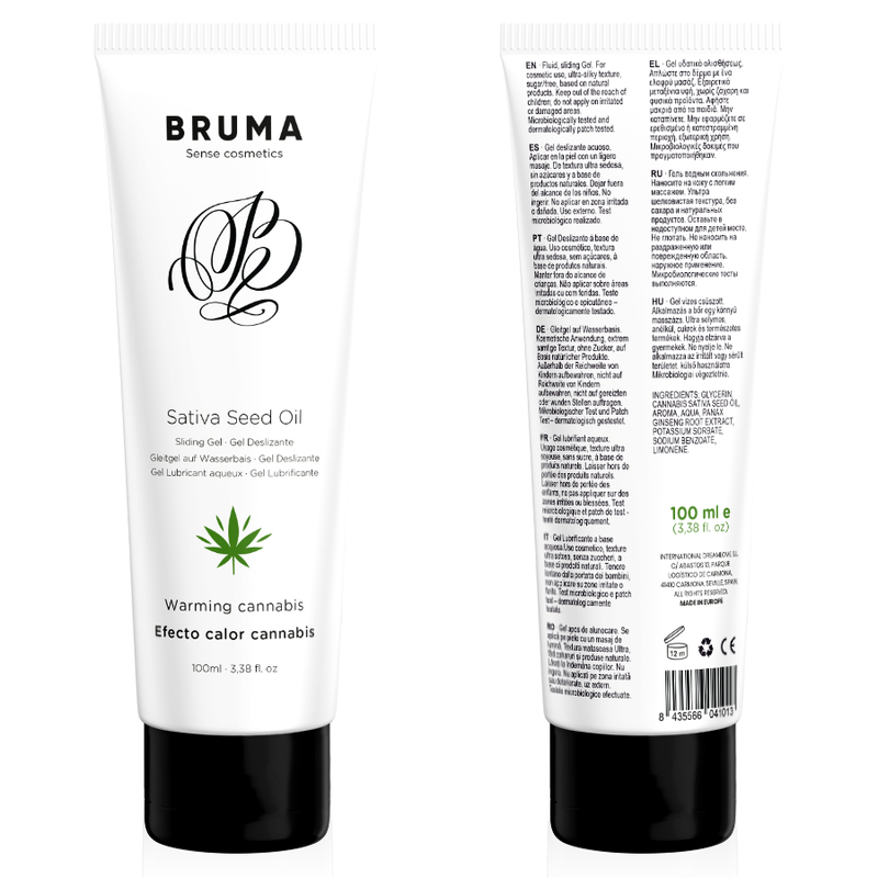 BRUMA - SATIVA SEED OIL SLIDING GEL AQUECEDOR SABOR CANNABIS 100 ML