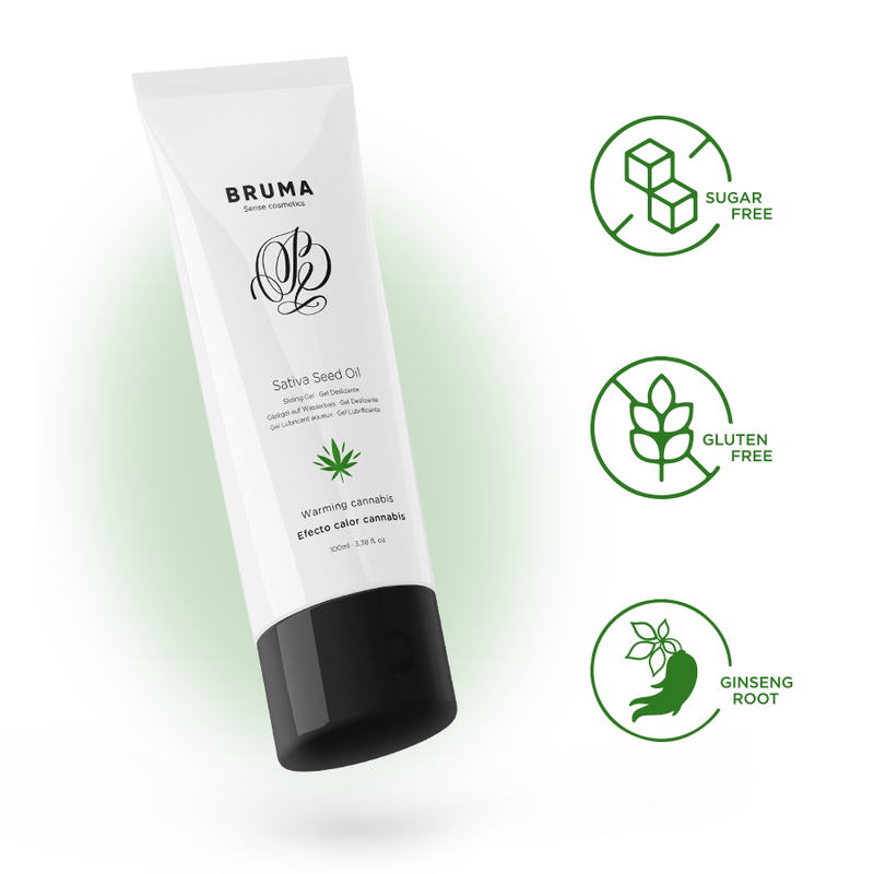 BRUMA - SATIVA SEED OIL SLIDING GEL AQUECEDOR SABOR CANNABIS 100 ML