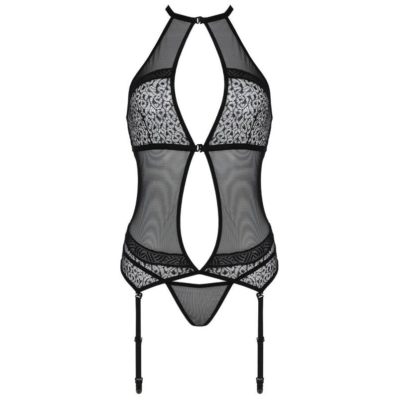 PASSION - SATARA CORSET LINHA ERÓTICA PRETO S/M