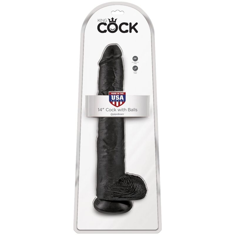 KING COCK - PÊNIS REALÍSTICO COM BOLAS 30.5 CM PRETO