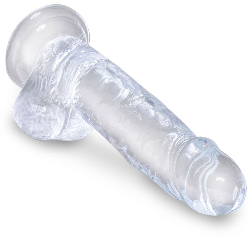 KING COCK - CLEAR PÊNIS REALÍSTICO COM BOLAS 15.2 CM TRANSPARENTE