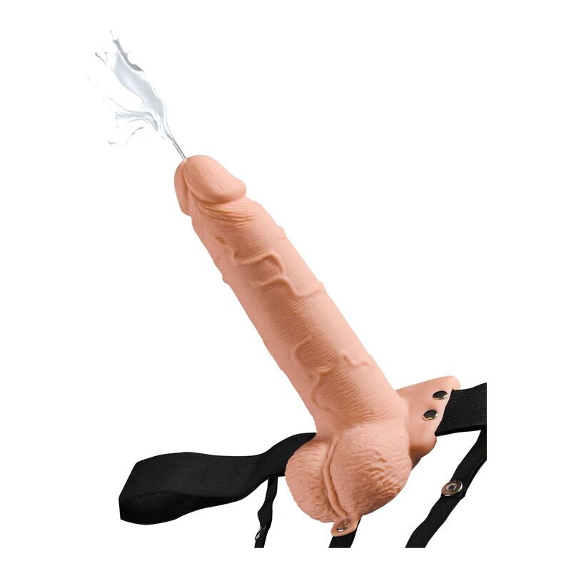 FETISH FANTASY SERIES - ARNÊS AJUSTVEL PÉNIS REALÍSTICO COM BOLAS SQUIRTING 19 CM