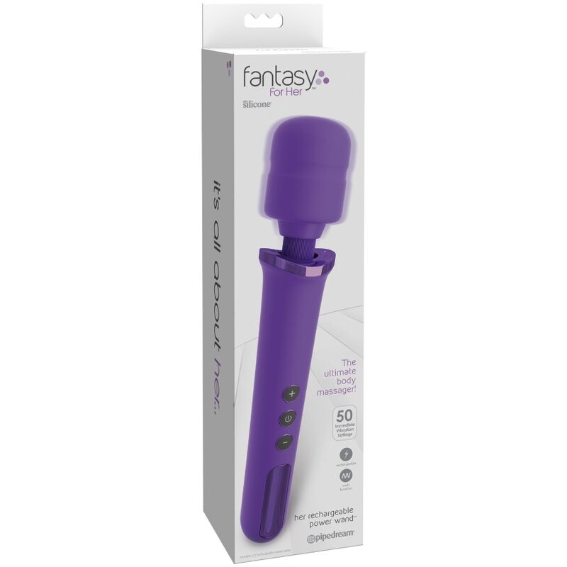 FANTASY FOR HER - MASSAGADOR DE VARINHA RECARREGÁVEL PARA ELA E VIBRADOR 50 NÍVEIS VIOLETA