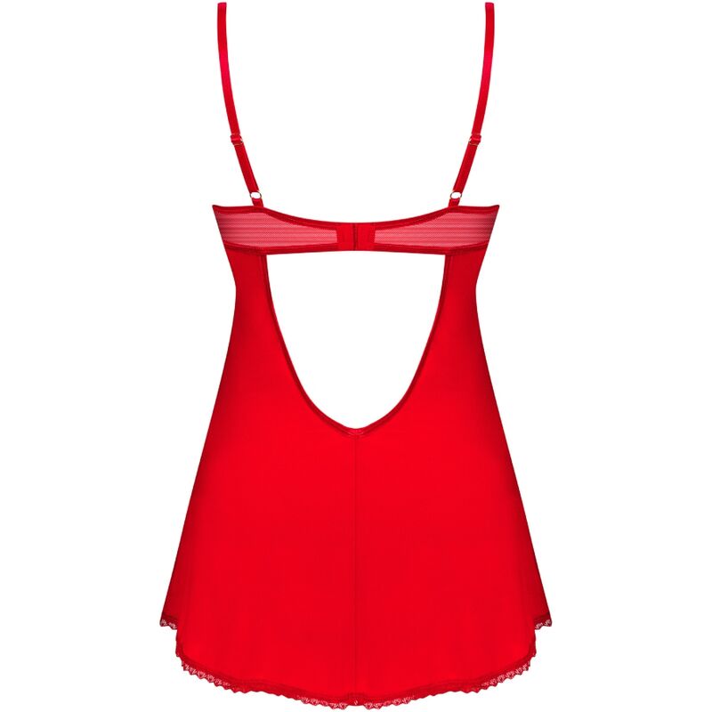 OBSESSIVE - INGRIDIA CHEMISE & TANGA RED XS/S