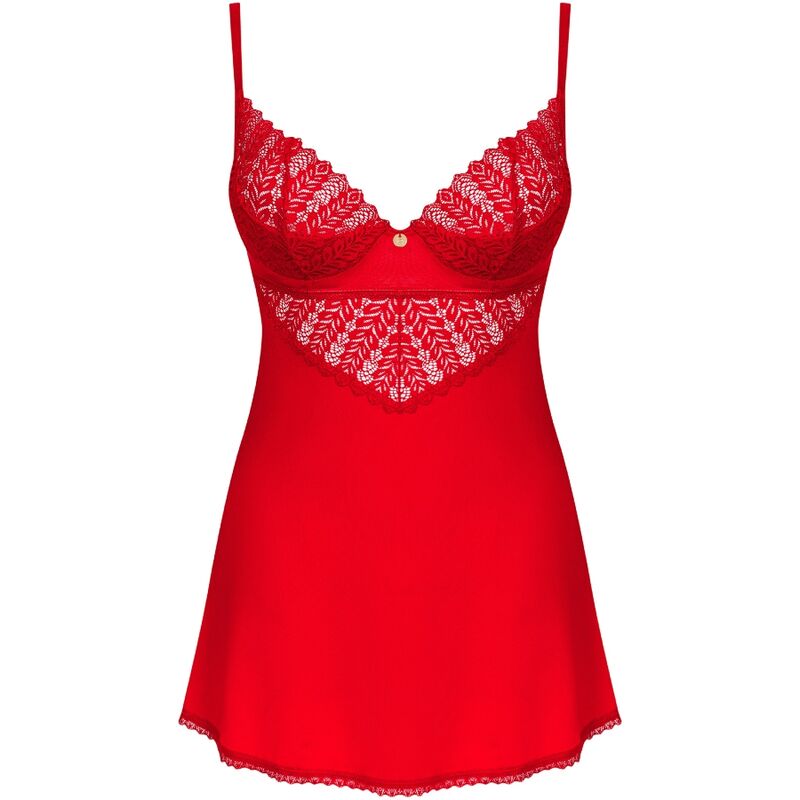 OBSESSIVE - INGRIDIA CHEMISE & TANGA RED XS/S