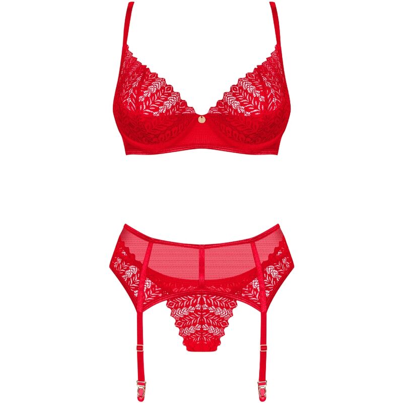 OBSESSIVE - CONJUNTO INGRIDIA DUAS PEAS CROTCHLESS VERMELHO XL/XXL