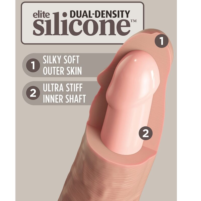 KING COCK - ELITE DILDO DE SILICONE REALISTA 15.2 CM