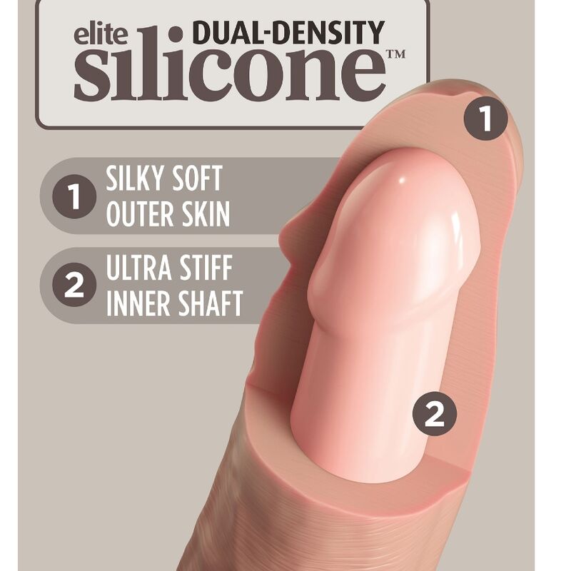 KING COCK - ELITE DILDO SILICONE REALISTA 17.8 CM