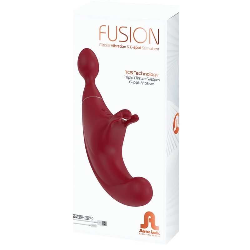 ADRIEN LASTIC - FUSION ESTIMULADOR DE CLITÓRIS TRIPLO & G-SPOT VERMELHO