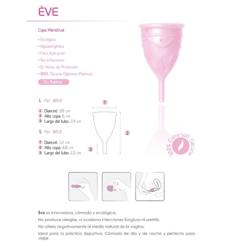 FEMINTIMATE - COPO MENSTRUAL DE SILICONE EVE - TAMANHO S