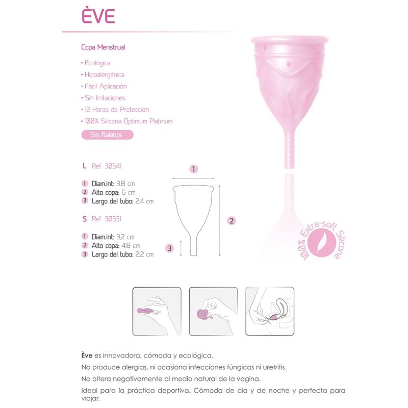 FEMINTIMATE - COPO MENSTRUAL DE SILICONE EVE - TAMANHO L