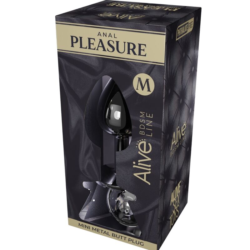 ALIVE - MINI PLUG PRAZER ANAL METAL PRETO TAMANHO M