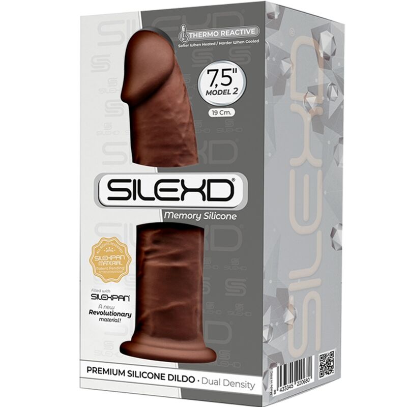 SILEXD - MODELO 2 PÊNIS REALÍSTICO PREMIUM SILEXPAN SILICONE MARROM 19 CM