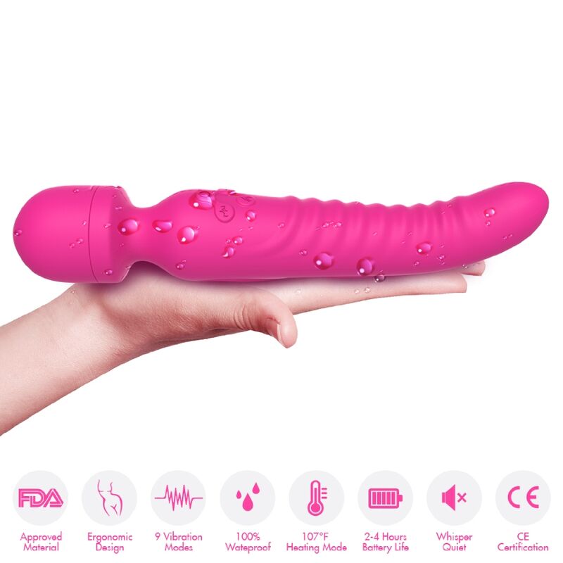 ARMONY - MASSAGER MISSÃO E VIBRADOR EFEITO DE CALOR FÚCSIA